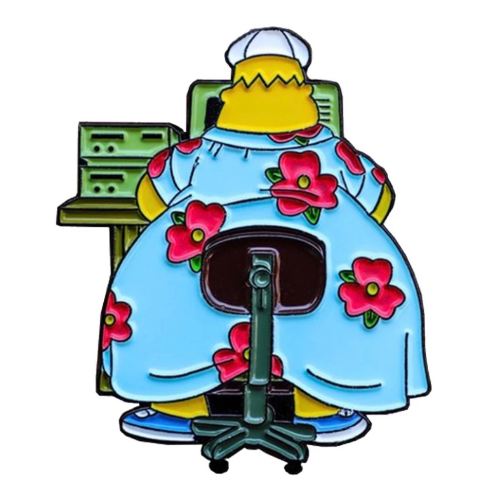 Homer Simpson at work enamel pin